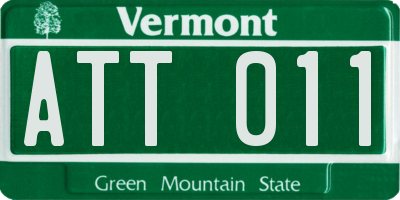 VT license plate ATT011