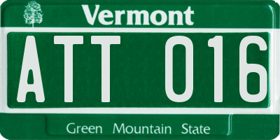VT license plate ATT016