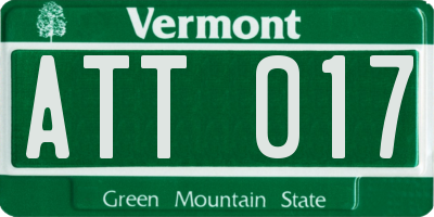 VT license plate ATT017