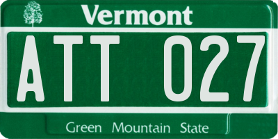 VT license plate ATT027