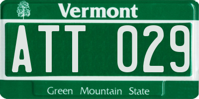 VT license plate ATT029
