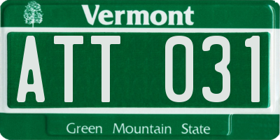 VT license plate ATT031