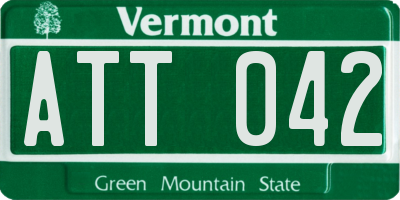 VT license plate ATT042