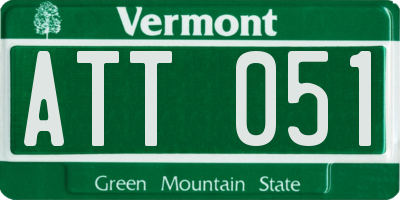 VT license plate ATT051