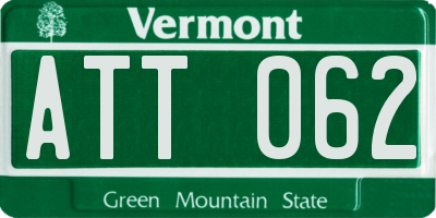 VT license plate ATT062
