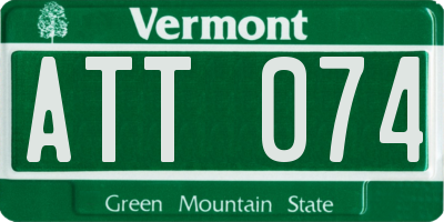 VT license plate ATT074