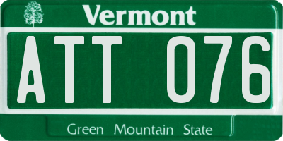 VT license plate ATT076
