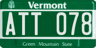 VT license plate ATT078
