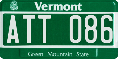 VT license plate ATT086