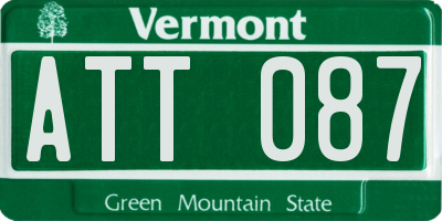 VT license plate ATT087