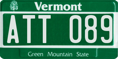 VT license plate ATT089