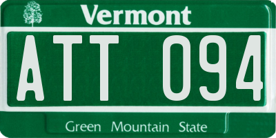 VT license plate ATT094