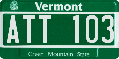 VT license plate ATT103