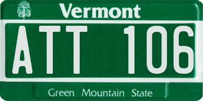 VT license plate ATT106