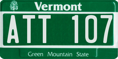 VT license plate ATT107