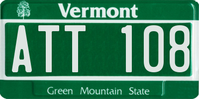 VT license plate ATT108