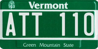 VT license plate ATT110