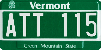 VT license plate ATT115