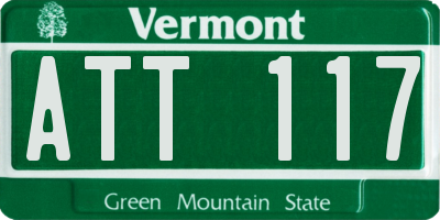 VT license plate ATT117
