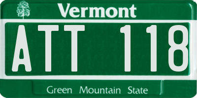 VT license plate ATT118