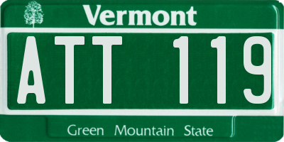 VT license plate ATT119