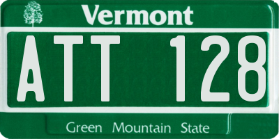 VT license plate ATT128