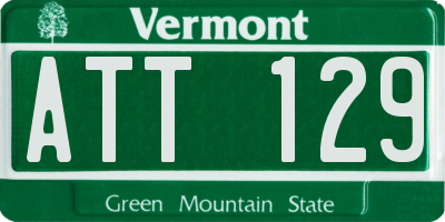 VT license plate ATT129
