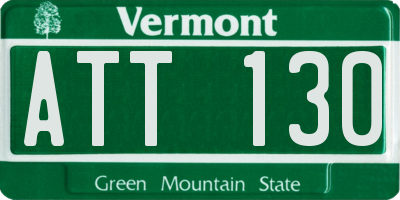 VT license plate ATT130