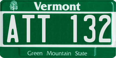 VT license plate ATT132