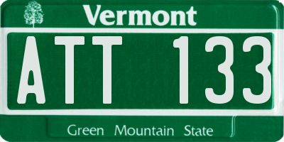 VT license plate ATT133