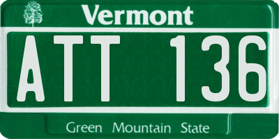 VT license plate ATT136