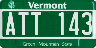 VT license plate ATT143