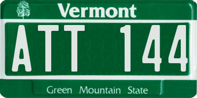 VT license plate ATT144