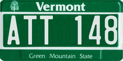 VT license plate ATT148
