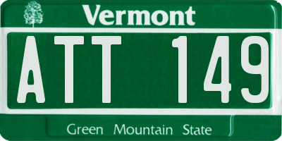 VT license plate ATT149