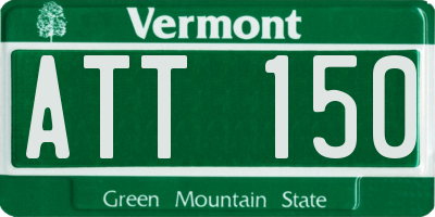VT license plate ATT150
