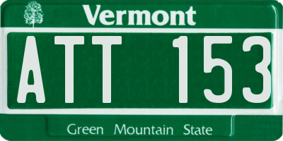 VT license plate ATT153