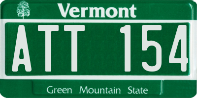VT license plate ATT154