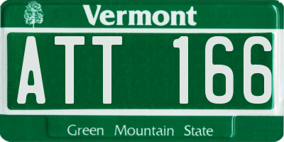 VT license plate ATT166