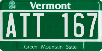 VT license plate ATT167