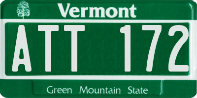 VT license plate ATT172
