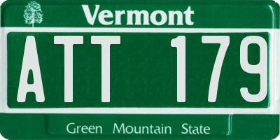 VT license plate ATT179