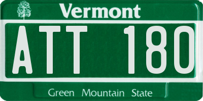 VT license plate ATT180