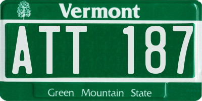 VT license plate ATT187