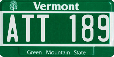 VT license plate ATT189