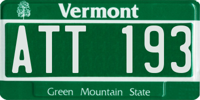 VT license plate ATT193