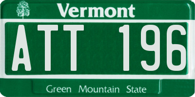 VT license plate ATT196