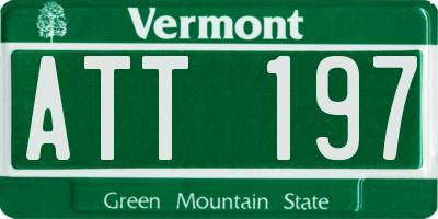 VT license plate ATT197