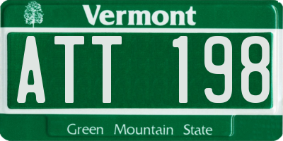VT license plate ATT198