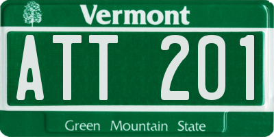 VT license plate ATT201